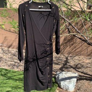 Black Wrap Sweater Dress
